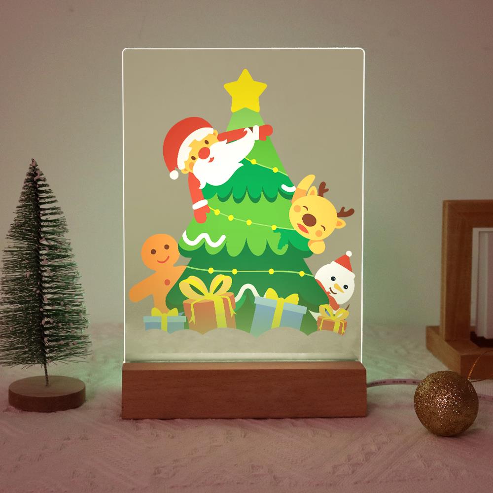 Santa Peeking From the Tree paint by numbers light-up sign – image 20