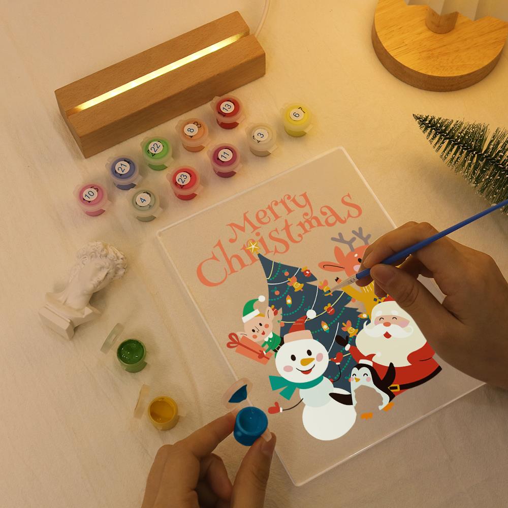Santa's Snowman and Penguin Pals paint by numbers light-up sign – image 7