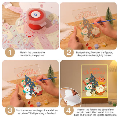 Santa's Snowman and Penguin Pals paint by numbers light-up sign – image 12