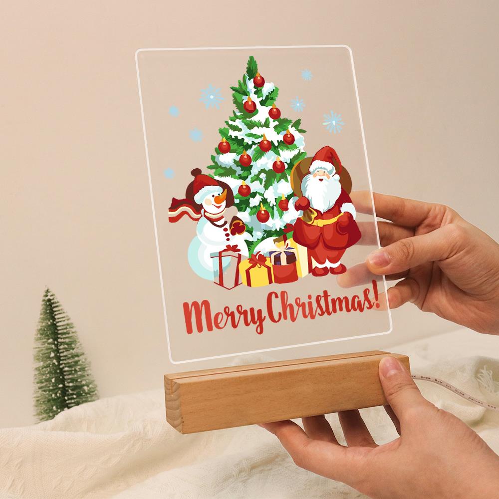 Snowy Pine with Santa and Snowman paint by numbers light-up sign – image 13