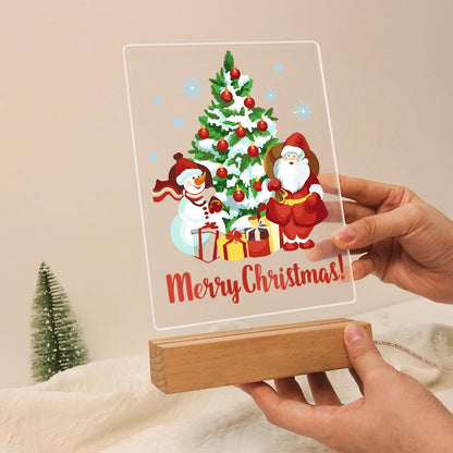 Snowy Pine with Santa and Snowman paint by numbers light-up sign – image 13