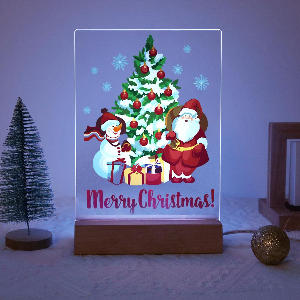 Snowy Pine with Santa and Snowman paint by numbers light-up sign – image 14