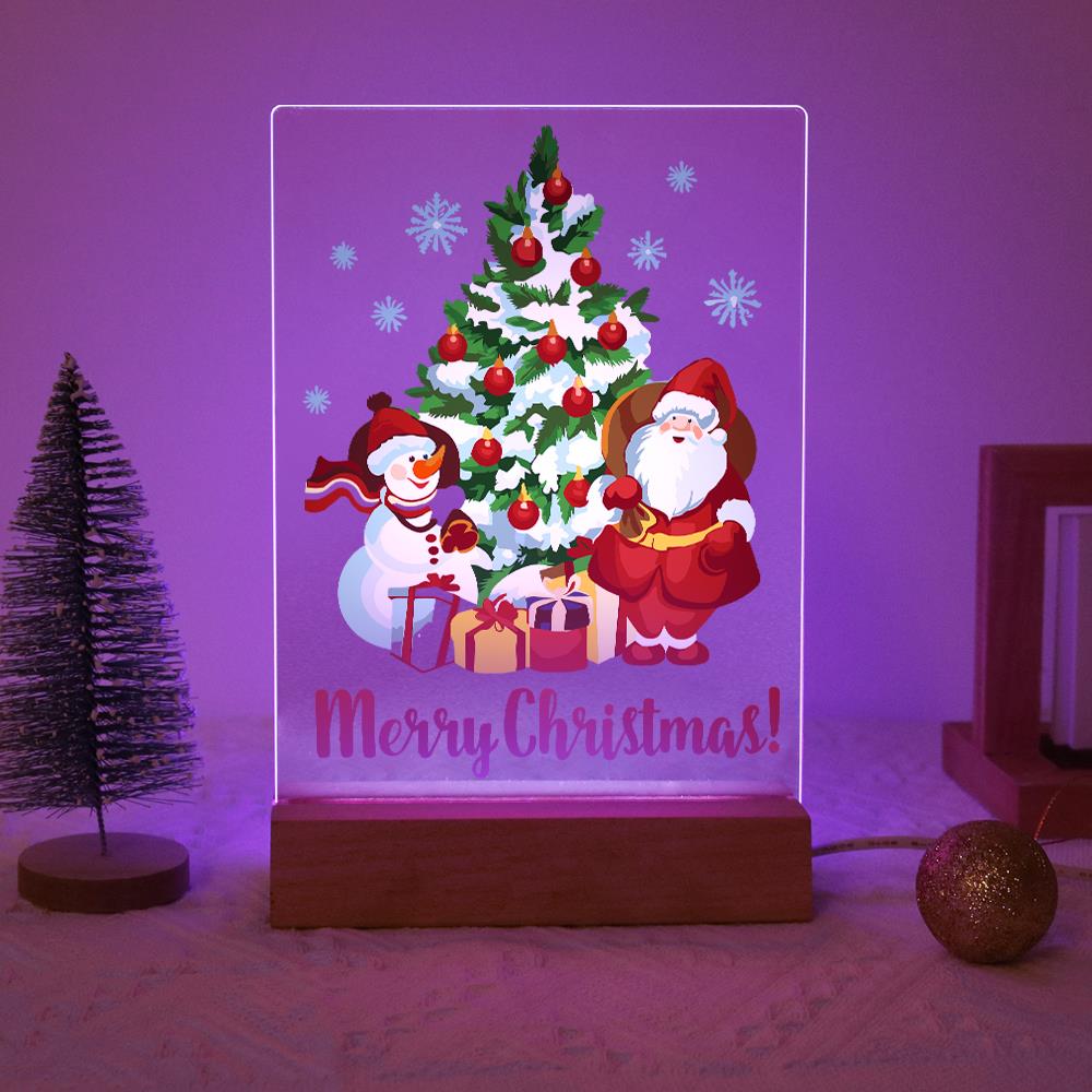 Snowy Pine with Santa and Snowman paint by numbers light-up sign – image 15
