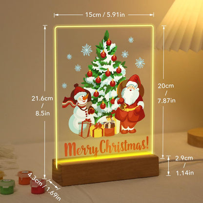 Snowy Pine with Santa and Snowman paint by numbers light-up sign – image 21