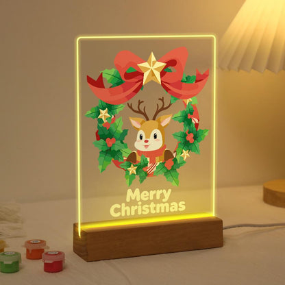 Reindeer in a Star-Topped Wreath paint by numbers light-up sign – image 3