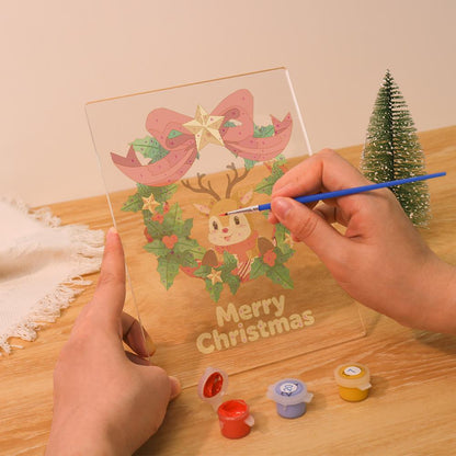 Reindeer in a Star-Topped Wreath paint by numbers light-up sign – image 11
