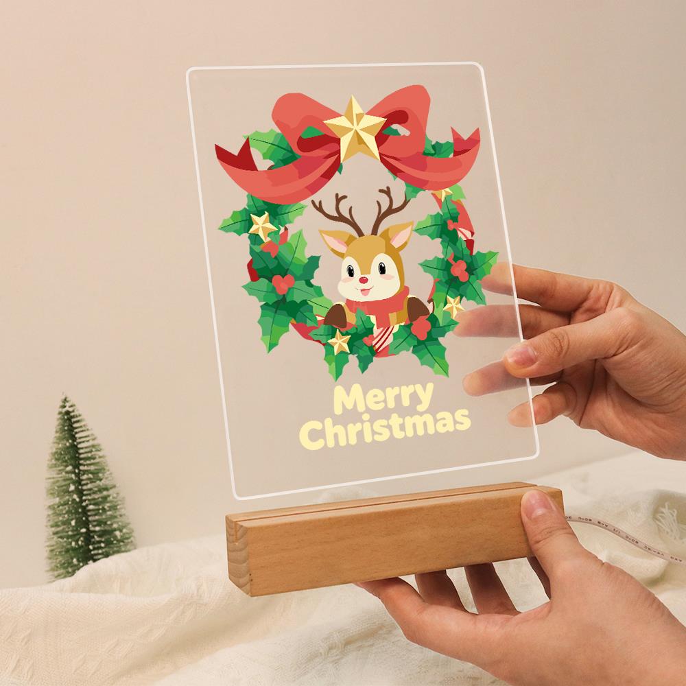Reindeer in a Star-Topped Wreath paint by numbers light-up sign – image 13