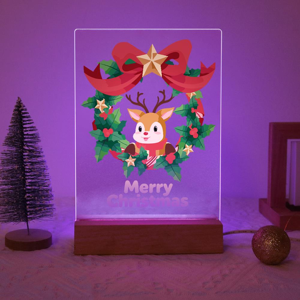 Reindeer in a Star-Topped Wreath paint by numbers light-up sign – image 15