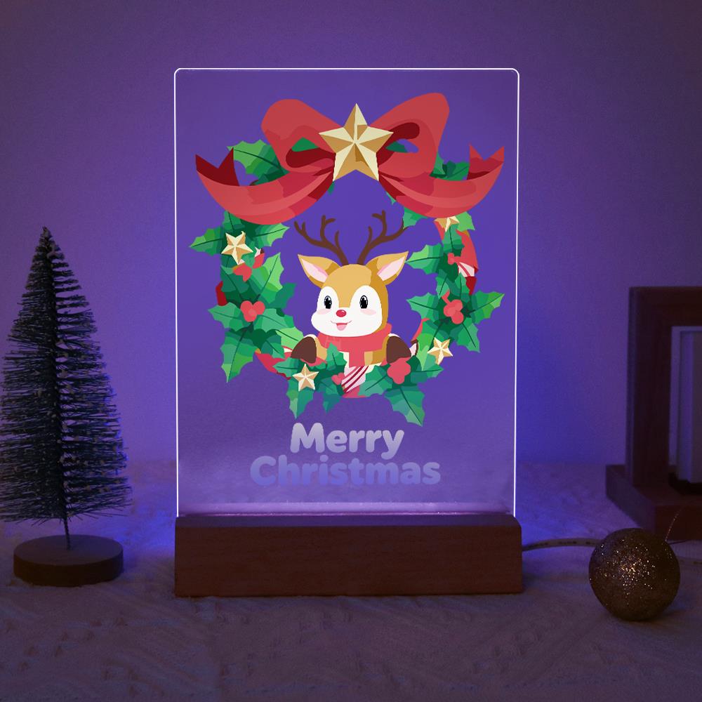 Reindeer in a Star-Topped Wreath paint by numbers light-up sign – image 18