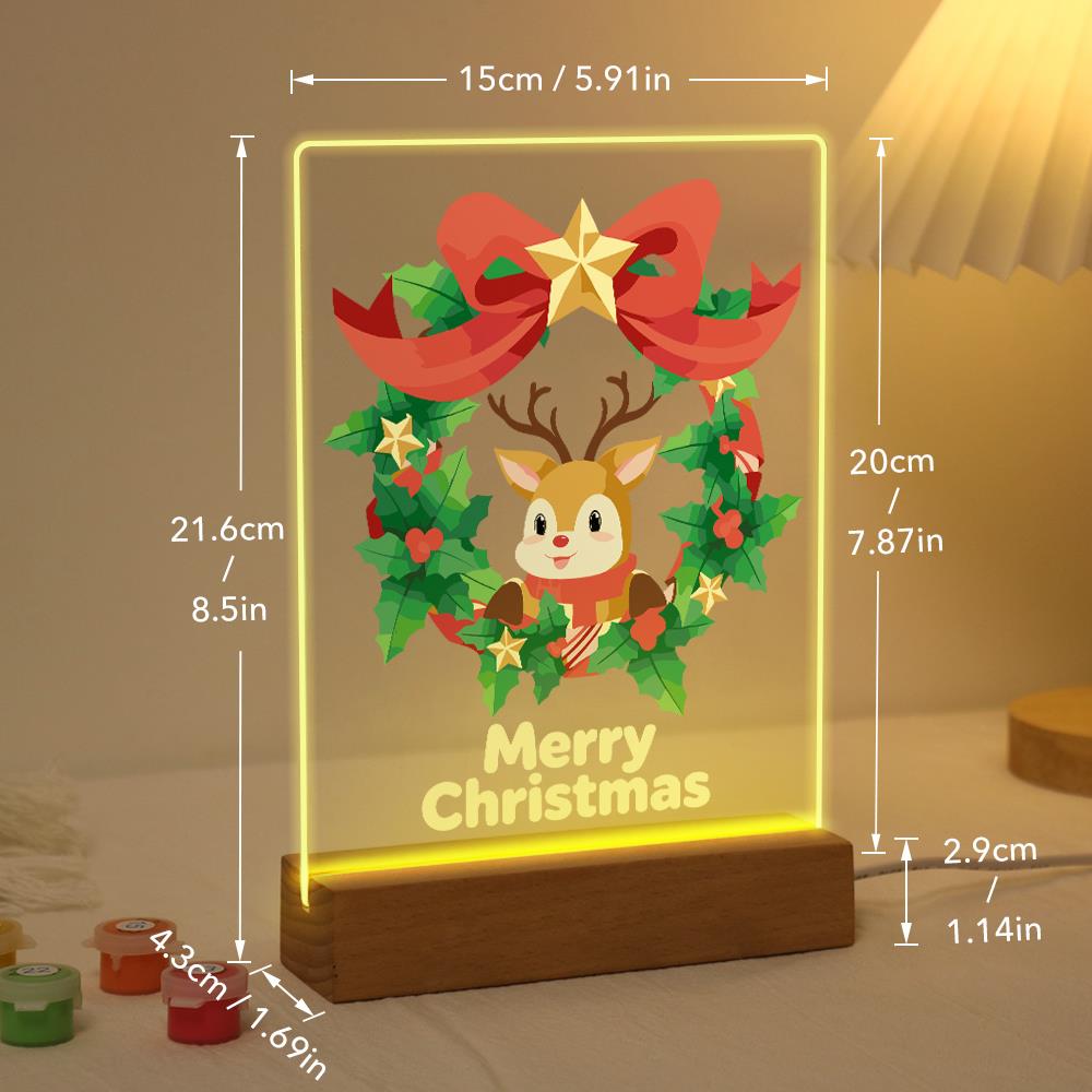 Reindeer in a Star-Topped Wreath paint by numbers light-up sign – image 21