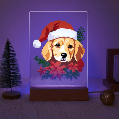 Golden Pup in Poinsettias paint by numbers light-up sign – image 18