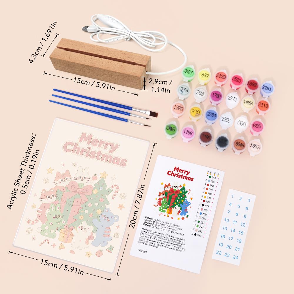 Bunny and Bear Gift Party paint by numbers light-up sign – image 6