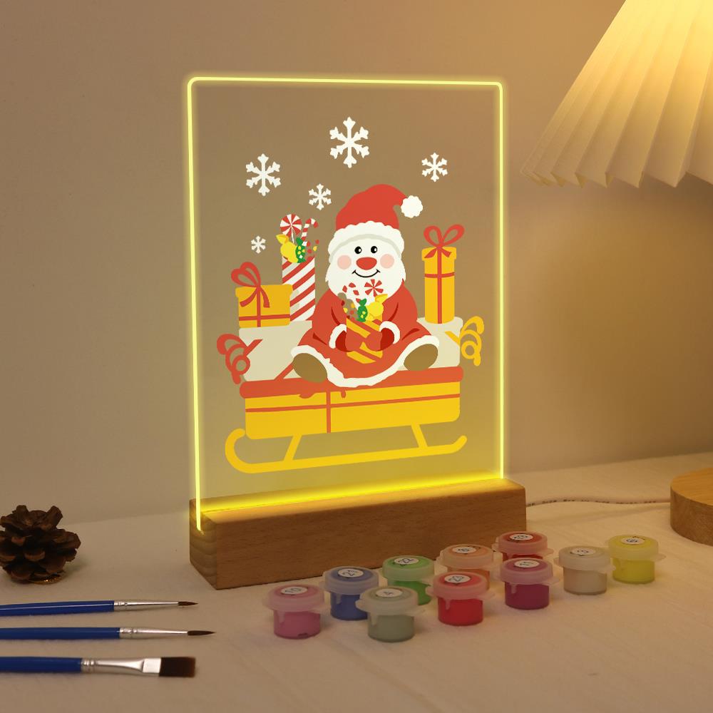 Santa's Candy-Cane Sleigh paint by numbers light-up sign – image 4