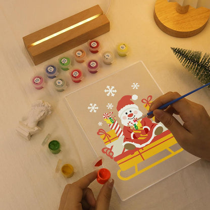 Santa's Candy-Cane Sleigh paint by numbers light-up sign – image 7