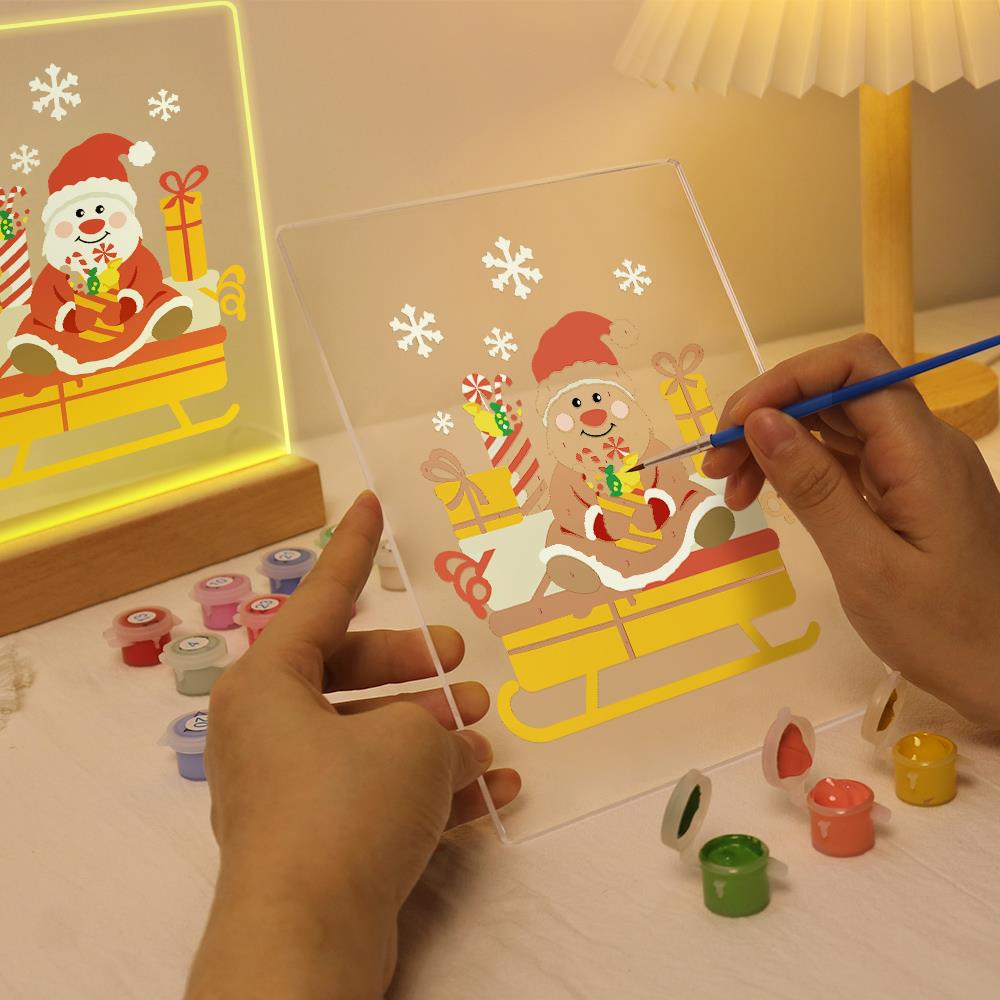 Santa's Candy-Cane Sleigh paint by numbers light-up sign – image 9