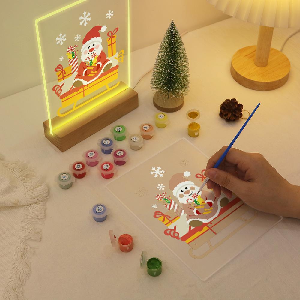 Santa's Candy-Cane Sleigh paint by numbers light-up sign – image 10