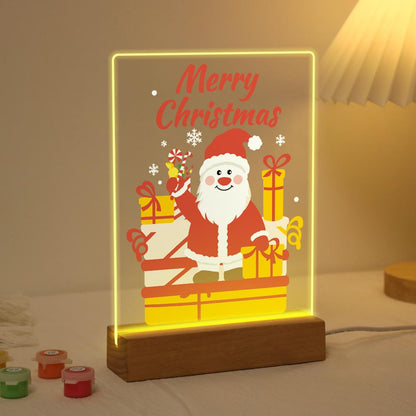 Waving Santa with Stacked Gifts paint by numbers light-up sign – image 3