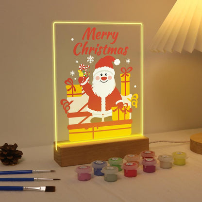 Waving Santa with Stacked Gifts paint by numbers light-up sign – image 4