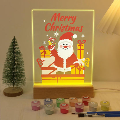 Waving Santa with Stacked Gifts paint by numbers light-up sign – image 5