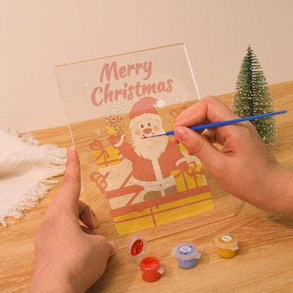 Waving Santa with Stacked Gifts paint by numbers light-up sign – image 11