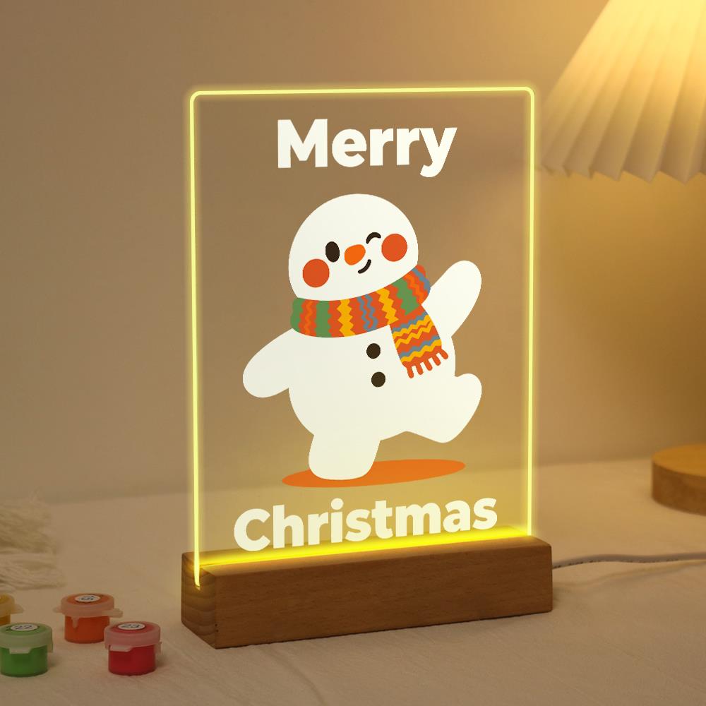 Strolling Snowman in a Knit Scarf paint by numbers light-up sign – image 3