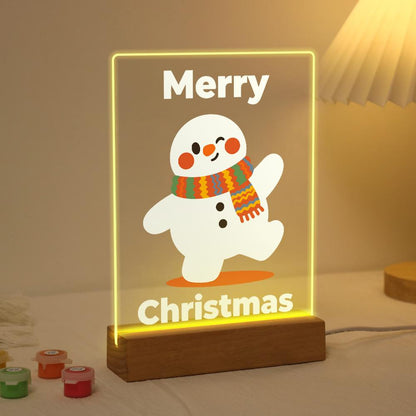 Strolling Snowman in a Knit Scarf paint by numbers light-up sign – image 3