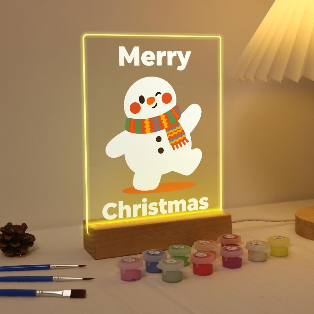 Strolling Snowman in a Knit Scarf paint by numbers light-up sign – image 4