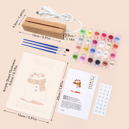 Strolling Snowman in a Knit Scarf paint by numbers light-up sign – image 6