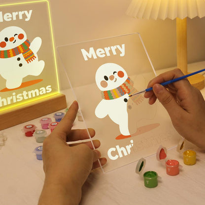 Strolling Snowman in a Knit Scarf paint by numbers light-up sign – image 9