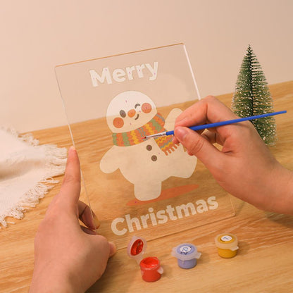 Strolling Snowman in a Knit Scarf paint by numbers light-up sign – image 11