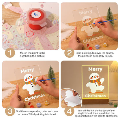 Strolling Snowman in a Knit Scarf paint by numbers light-up sign – image 12