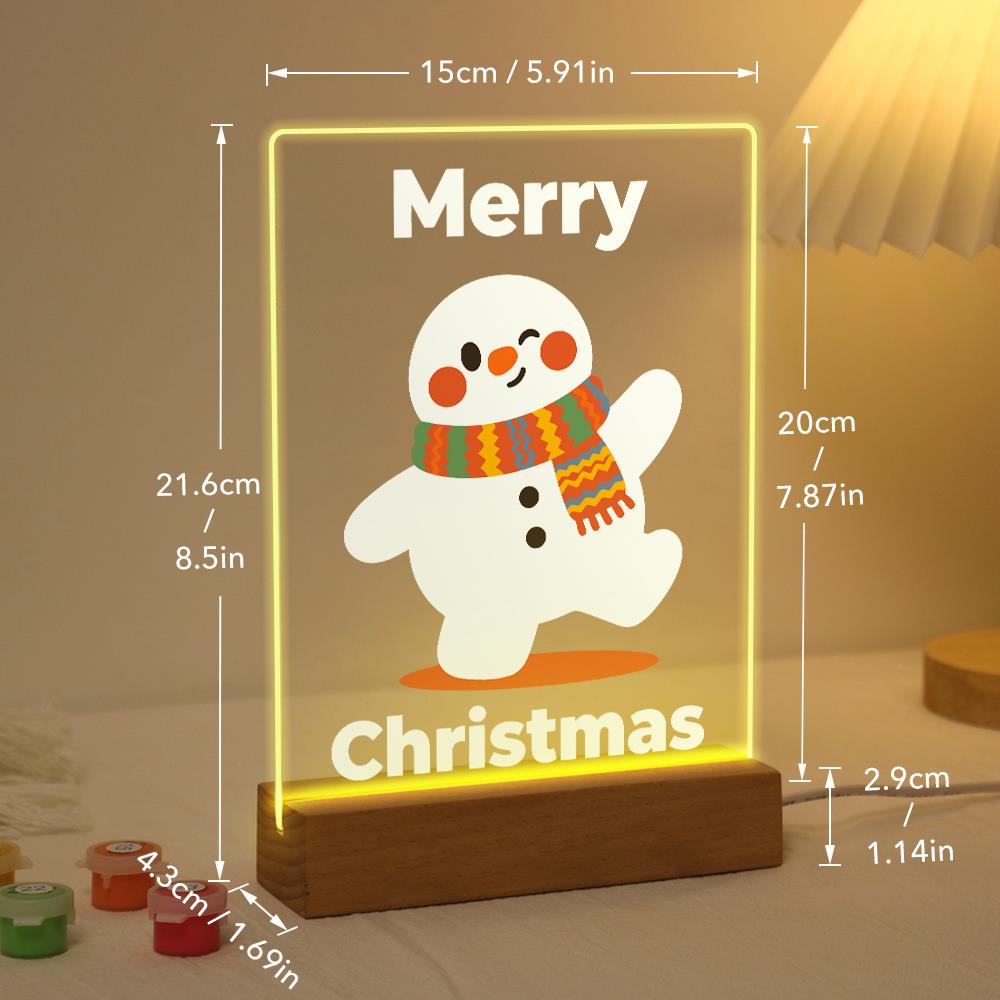 Strolling Snowman in a Knit Scarf paint by numbers light-up sign – image 21