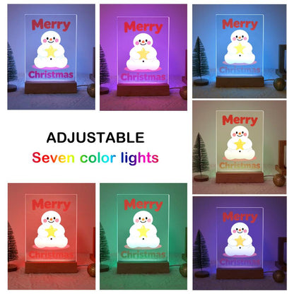 Snowman Hugging a Gold Star paint by numbers light-up sign – image 8