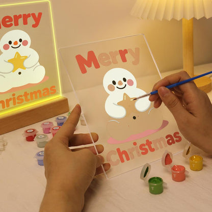 Snowman Hugging a Gold Star paint by numbers light-up sign – image 9