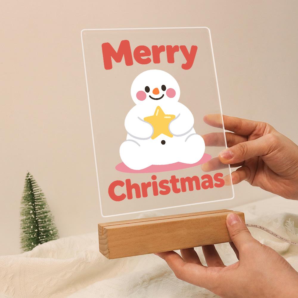 Snowman Hugging a Gold Star paint by numbers light-up sign – image 13