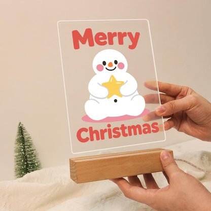 Snowman Hugging a Gold Star paint by numbers light-up sign – image 13
