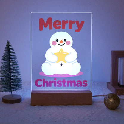 Snowman Hugging a Gold Star paint by numbers light-up sign – image 14