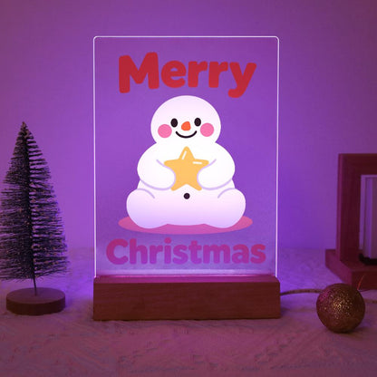 Snowman Hugging a Gold Star paint by numbers light-up sign – image 15