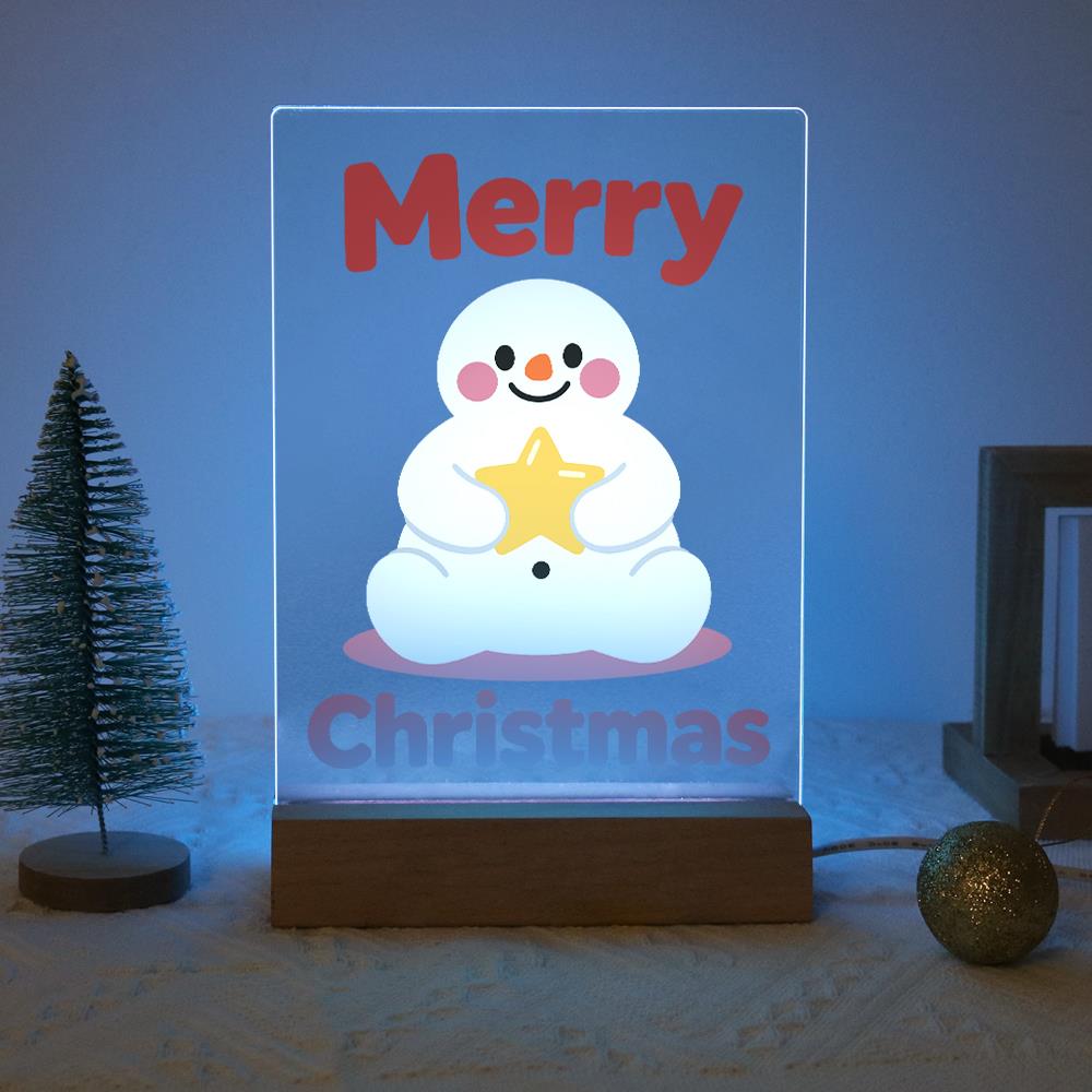 Snowman Hugging a Gold Star paint by numbers light-up sign – image 16