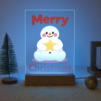 Snowman Hugging a Gold Star paint by numbers light-up sign – image 16