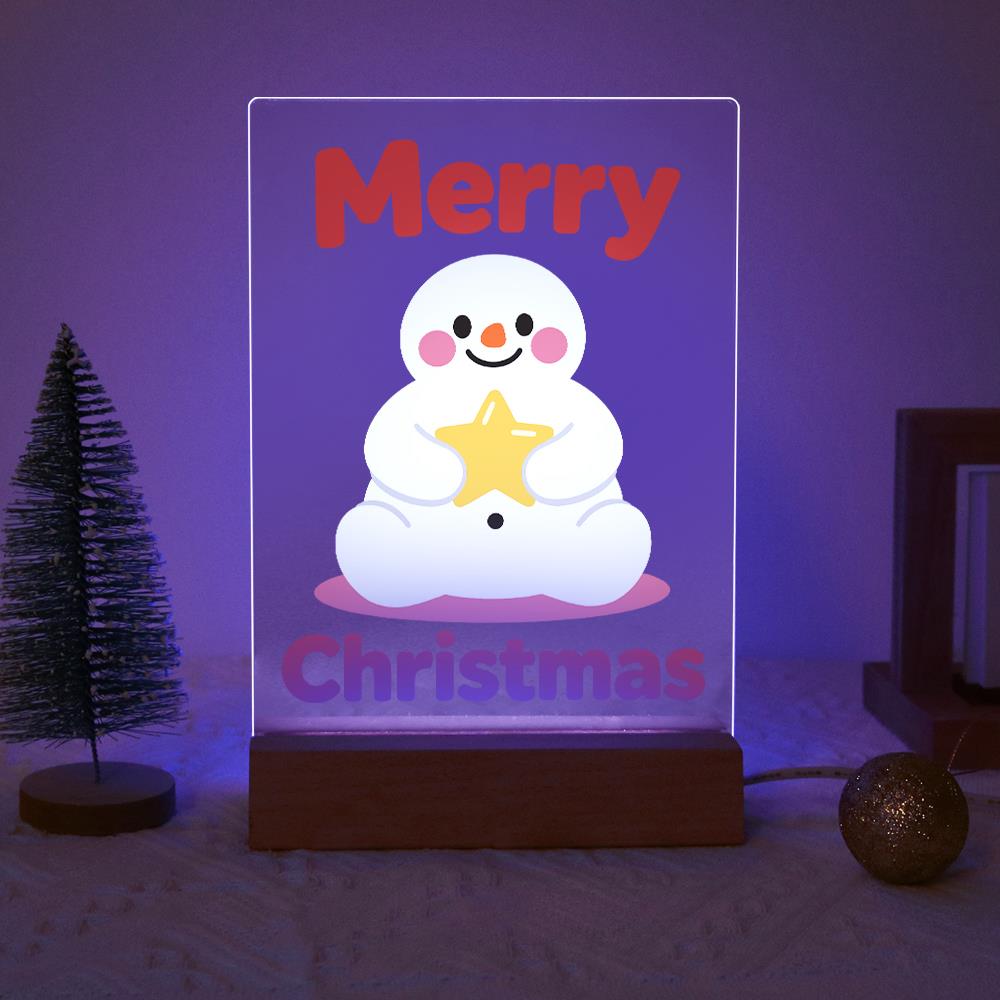 Snowman Hugging a Gold Star paint by numbers light-up sign – image 18