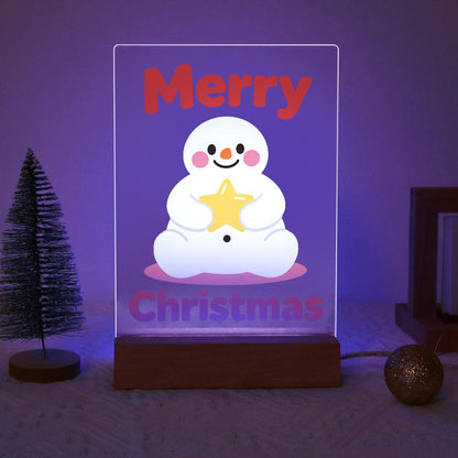 Snowman Hugging a Gold Star paint by numbers light-up sign – image 18