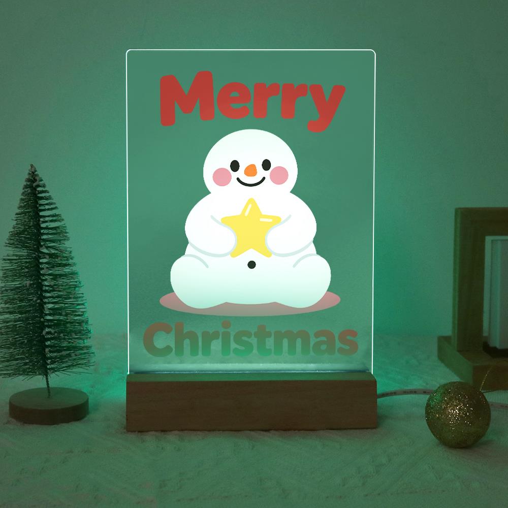 Snowman Hugging a Gold Star paint by numbers light-up sign – image 19
