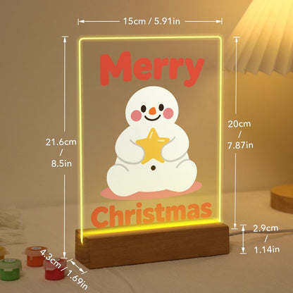 Snowman Hugging a Gold Star paint by numbers light-up sign – image 21