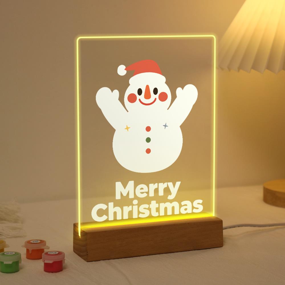 Cheering Snowman in a Red Cap paint by numbers light-up sign – image 3