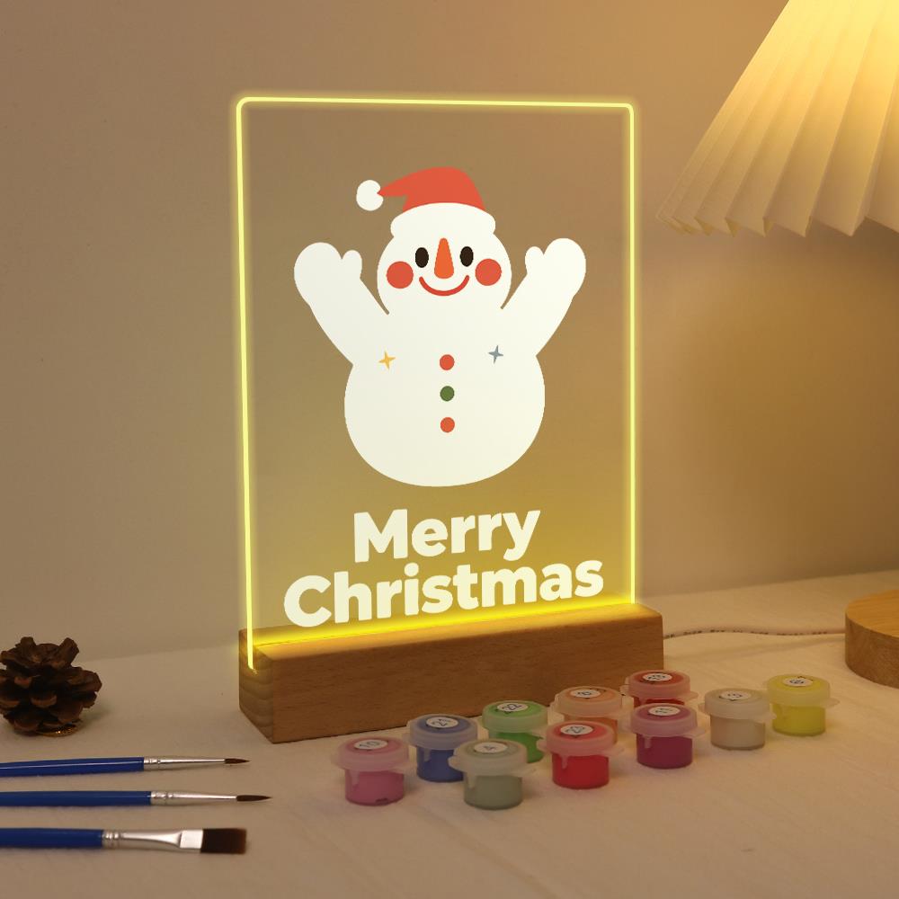 Cheering Snowman in a Red Cap paint by numbers light-up sign – image 4