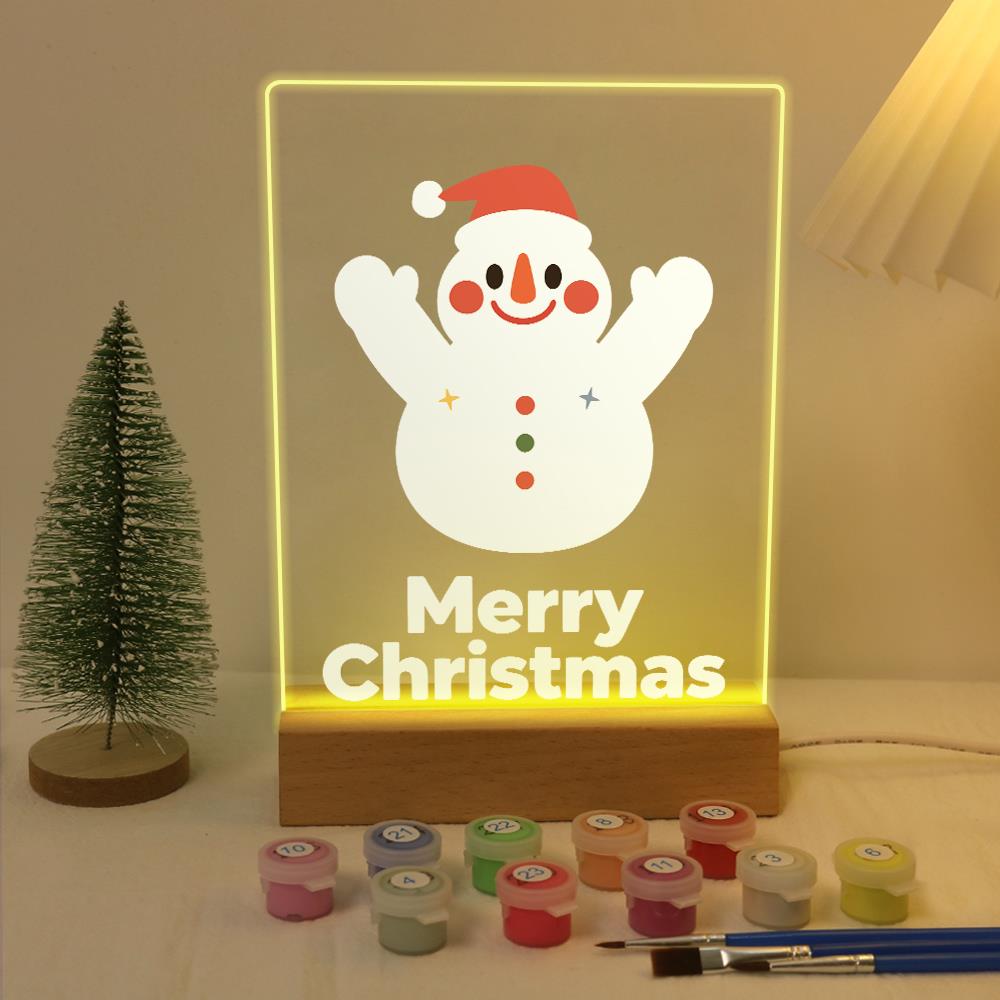 Cheering Snowman in a Red Cap paint by numbers light-up sign – image 5