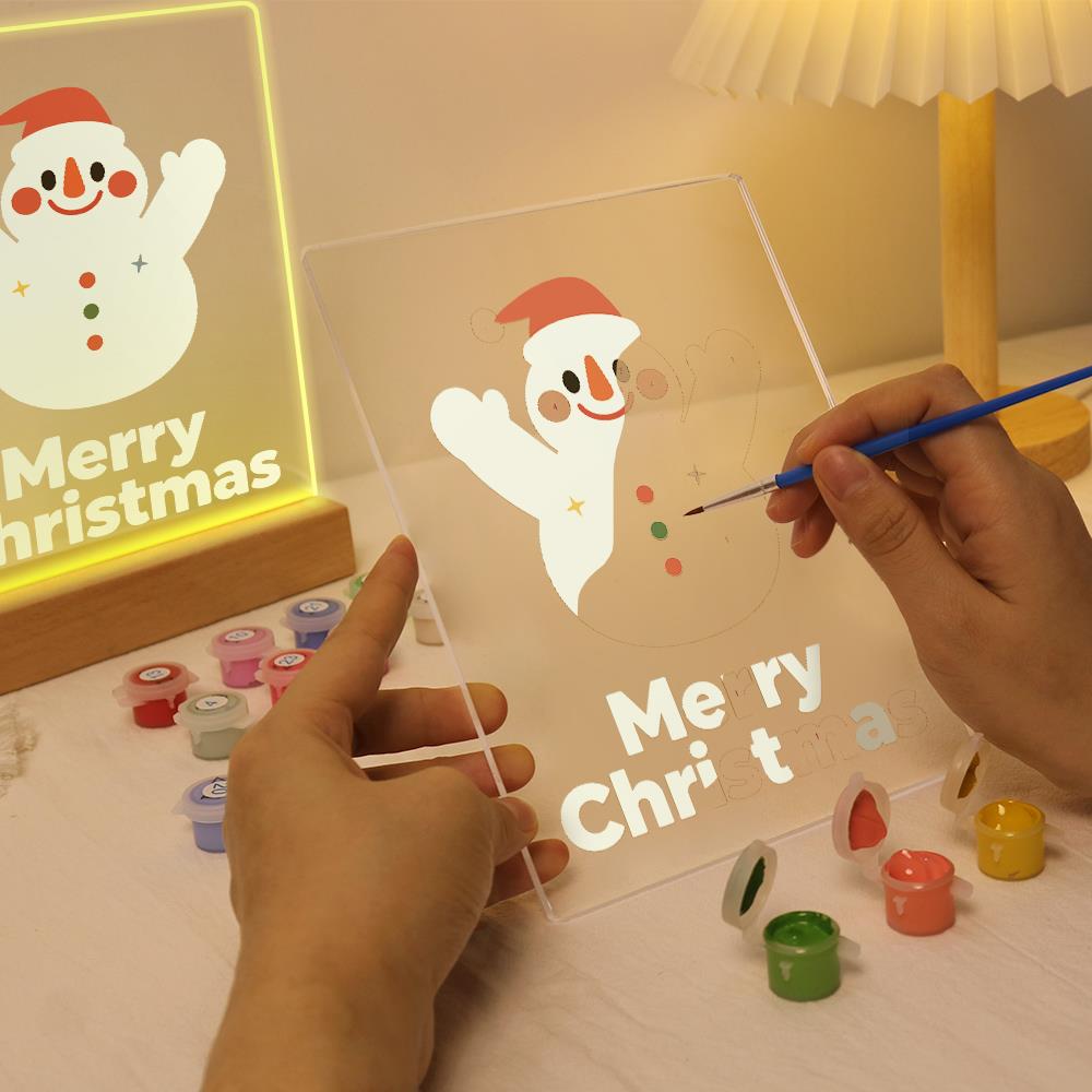Cheering Snowman in a Red Cap paint by numbers light-up sign – image 9