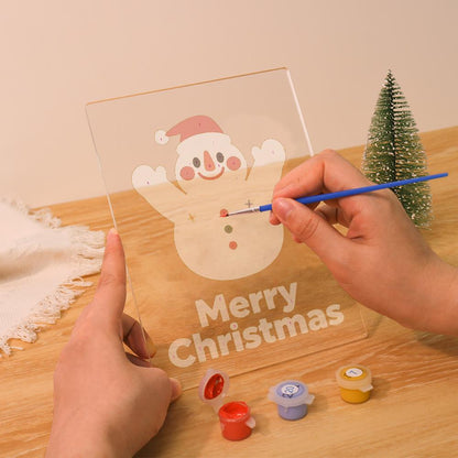 Cheering Snowman in a Red Cap paint by numbers light-up sign – image 11