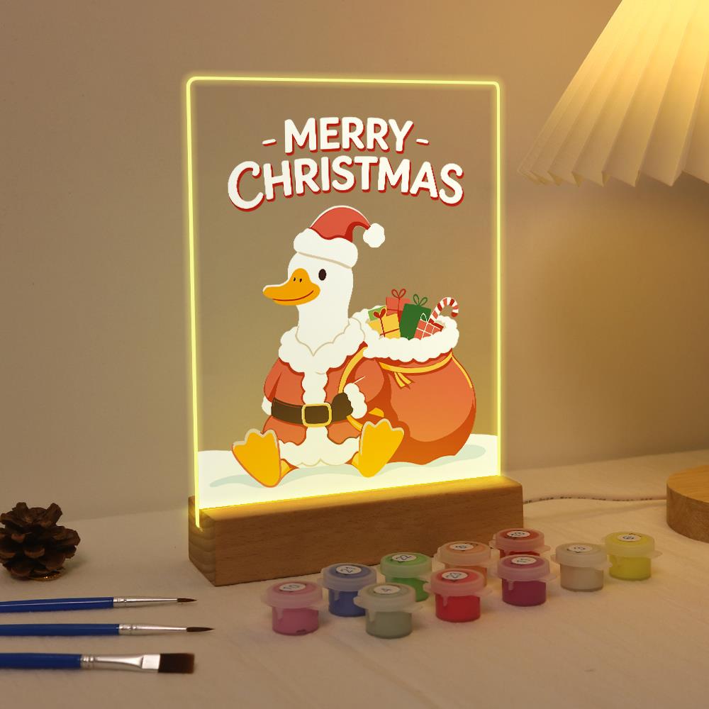 Duck with Santa's Gift Sack paint by numbers light-up sign – image 4